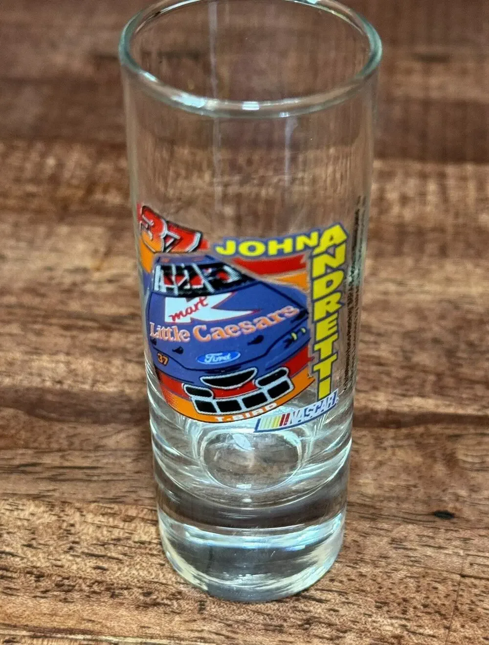 John Andretti Shot Glass Nascar #37 Little Caersars Kmart